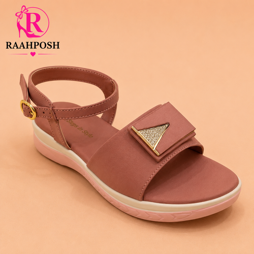 Crystal Accent Comfort Sandals for Women – Soft Cushioned Ankle Strap Sandals