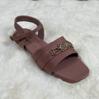 Raahposh Women’s Embellished Strap Sandals – Comfortable Ladies Flats in 4 Colors