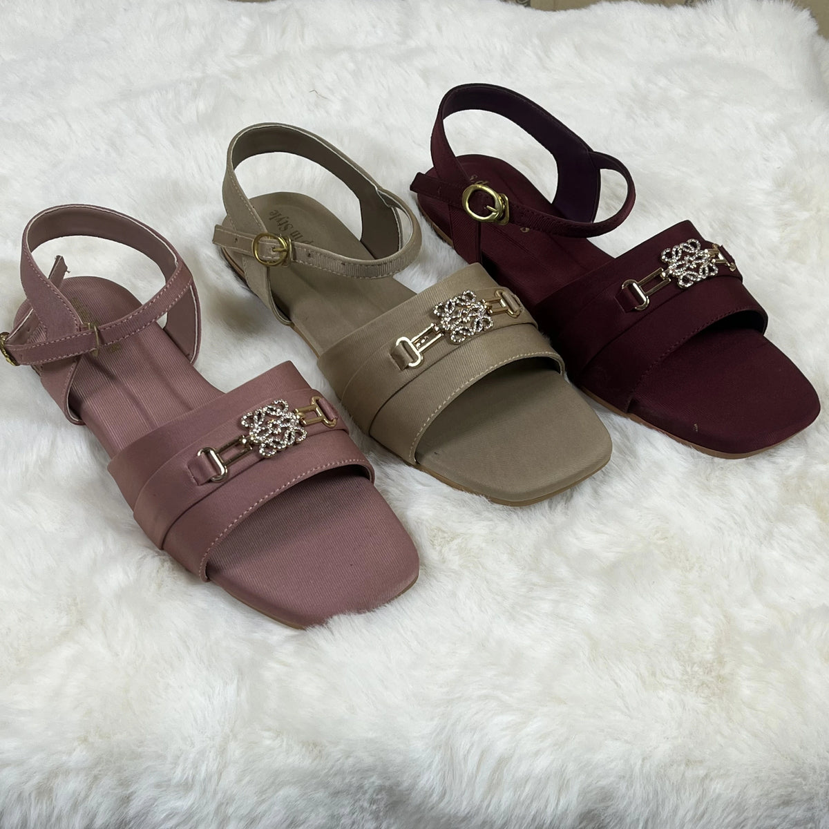 Raahposh Women’s Embellished Strap Sandals – Comfortable Ladies Flats in 4 Colors