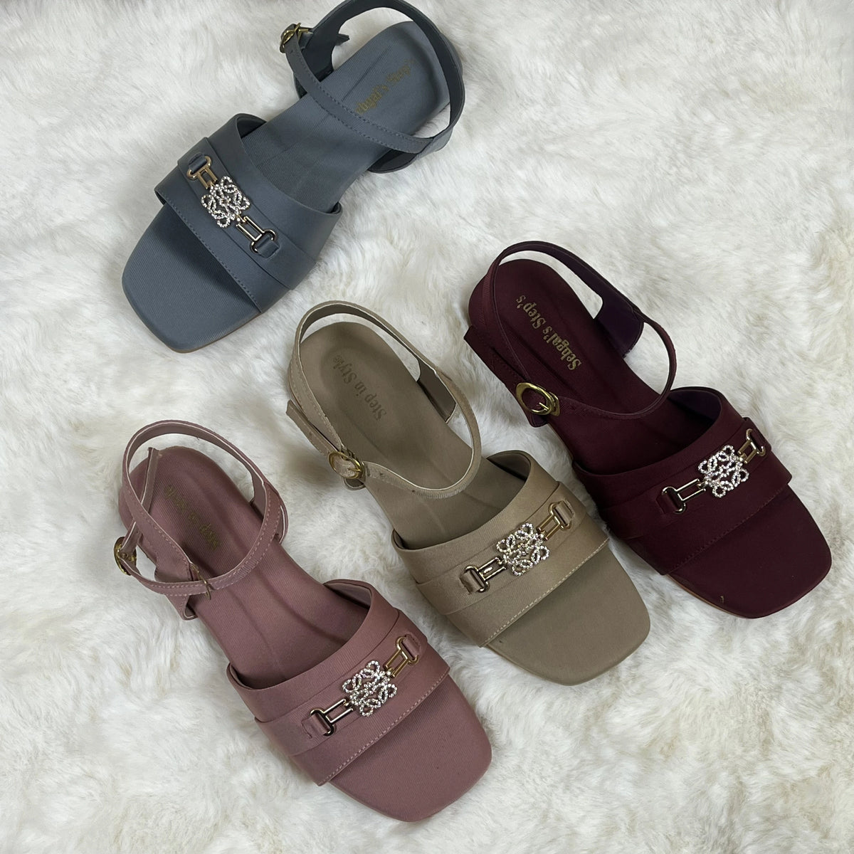 Raahposh Women’s Embellished Strap Sandals – Comfortable Ladies Flats in 4 Colors