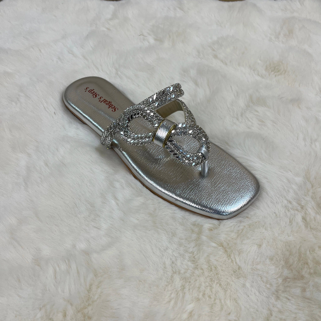 Raahposh Women’s Rhinestone Flat – Fancy Ladies Slippers in 4 Colors