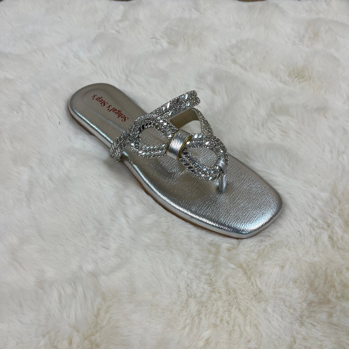 Raahposh Women’s Rhinestone Flat – Fancy Ladies Slippers in 4 Colors